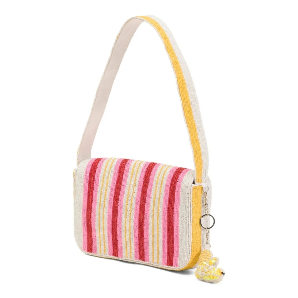 Viral Beaded Strip Shoulder Handbag